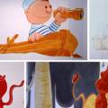 <h3>Fresque : </h3><i>Habillage des murs d'une chambre d'enfant</i>